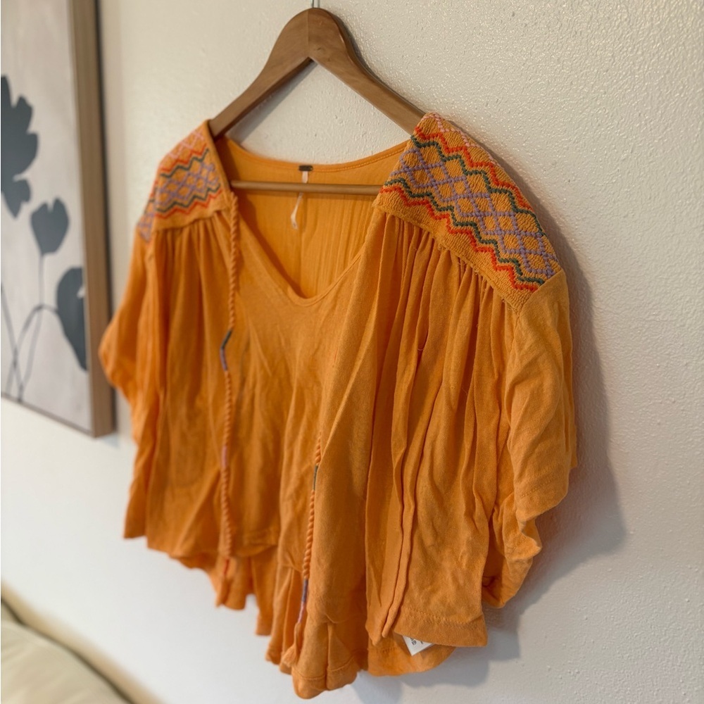 Free People Sunny Orange Top - Picture 2 of 8